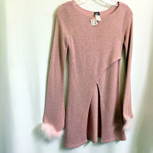 NWT - Vintage Lame Pink Gold Tunic Top Sweater